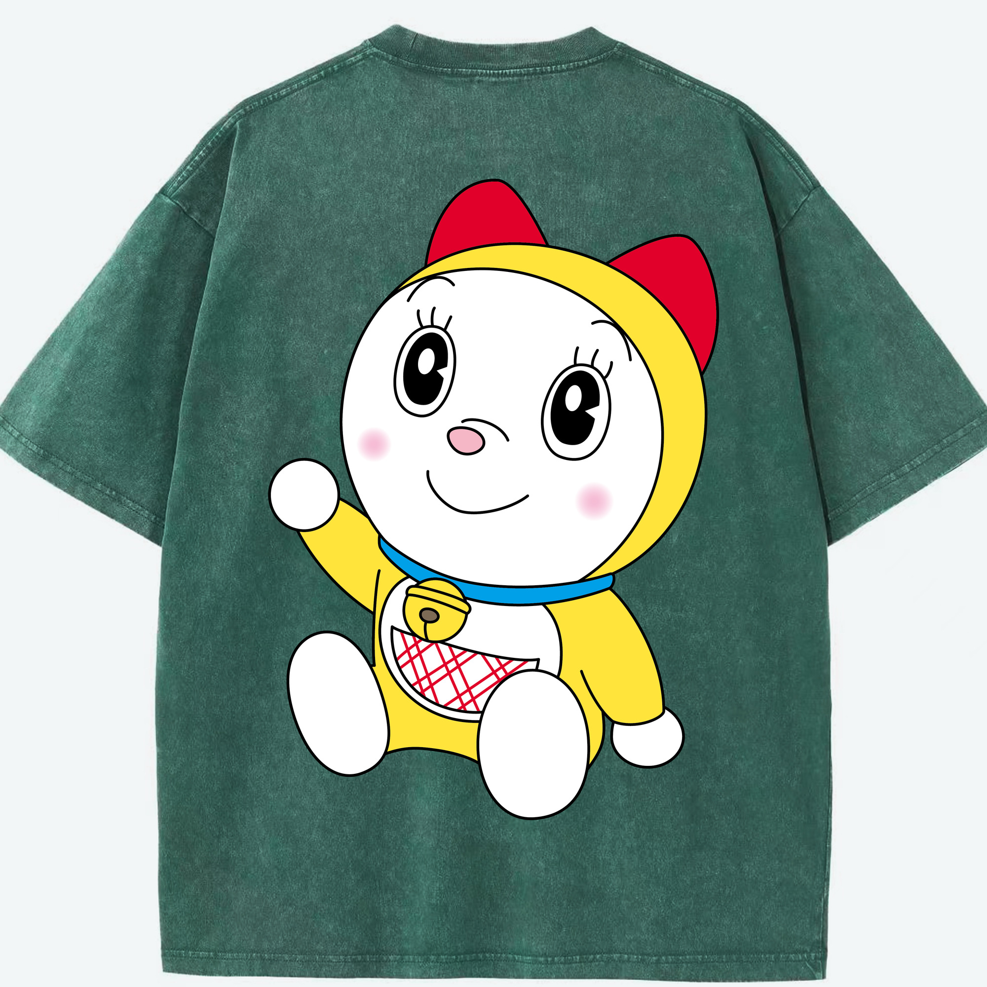 （画像用） ドラえもん ドラミ Doraemon Dorami 綿100% ヴィンテージ風 半袖Tシャツ（背面プリント）